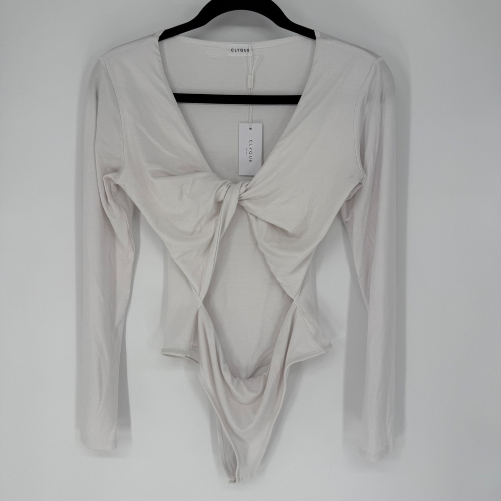 CLYQUE WHITE‎ SARAH BODYSUIT MEDIUM NWT CONFIDENT SEXY CUT-OUT